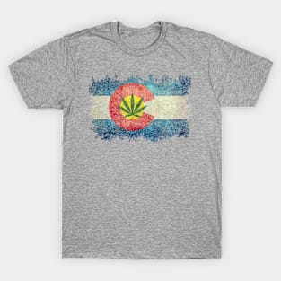 Colorado flag with Marijuana T-Shirt